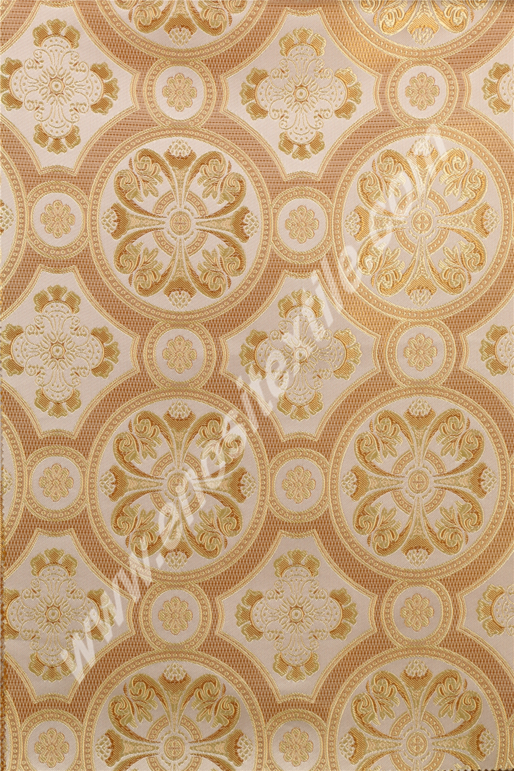 KL-027 White-Light Gold Brocade Fabrics